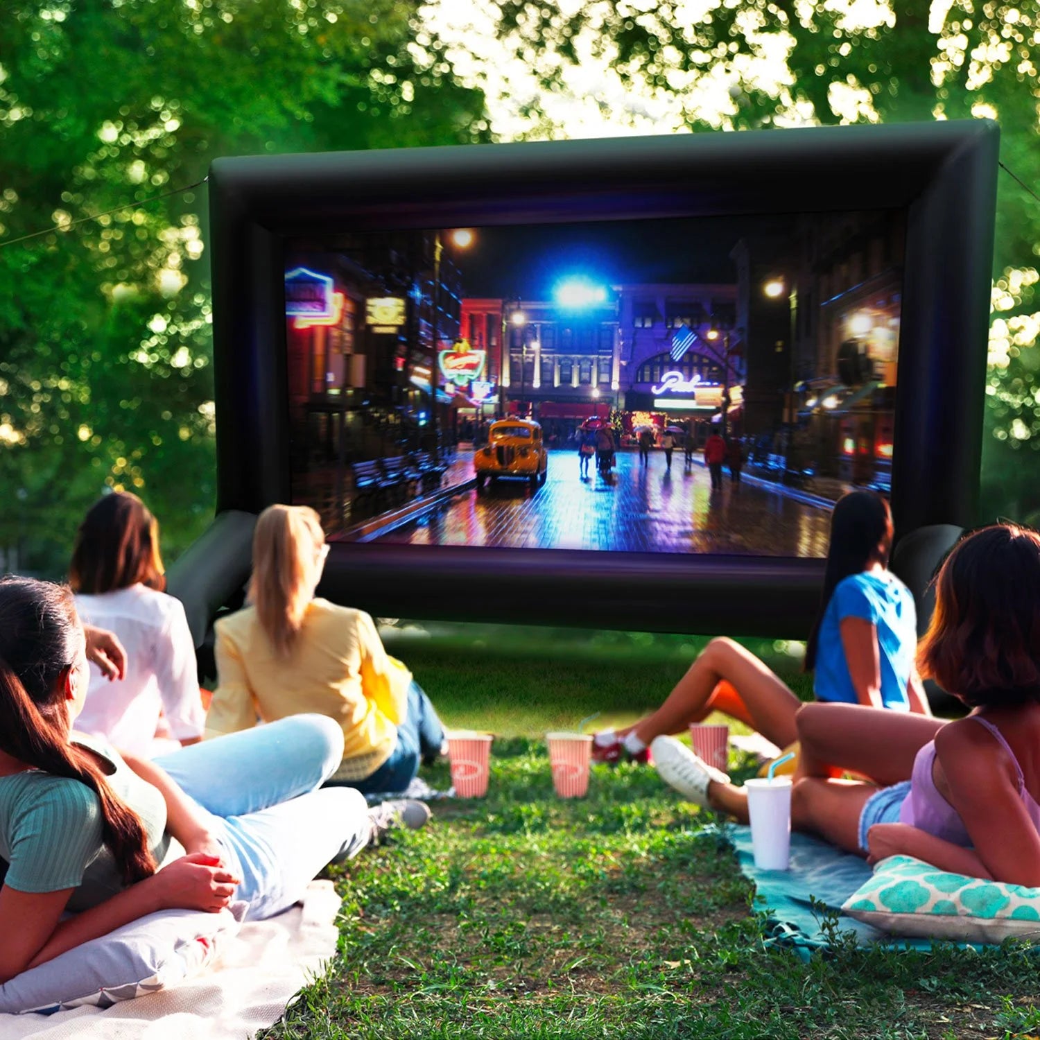 Inflatable 10.6' Outdoor Screen with Built-In Stand - Bellso